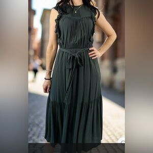 Gentle Fawn Dark Green Midi Dress